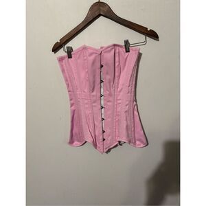 Brand New Corsets Island Women's XS Pink Steel Bones Hook Eye Corset Top